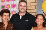 (Left to right) Hydrasales general manager, Elvira Caripis, with holiday prize-winner Ruan Pieterse of Hydraflex Benoni and Cheryl Johnson, 
Hydrasales internal sales